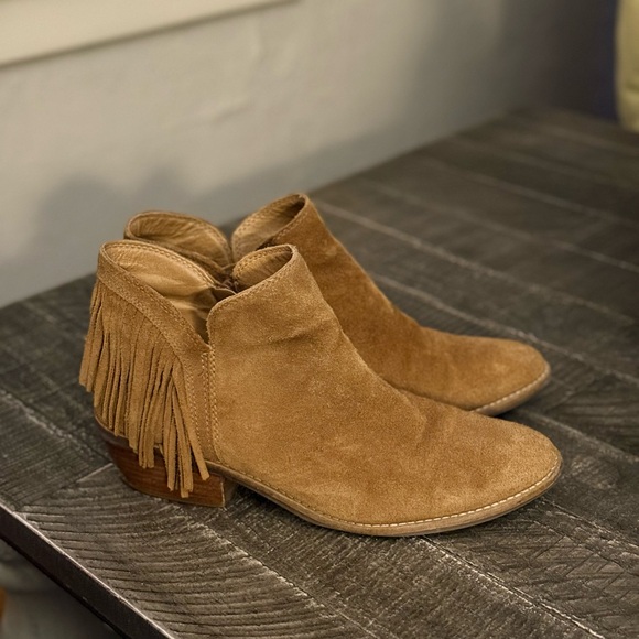 Lucky Brand Tan Suede Fringe Booties - Picture 3 of 7